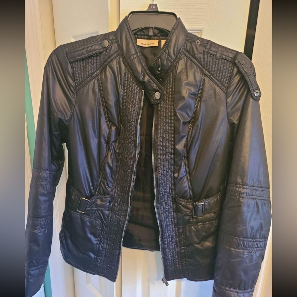 Moto style light nylon jacket